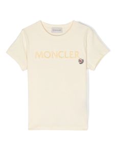 Moncler Enfant t-shirt en coton à logo brodé - Jaune