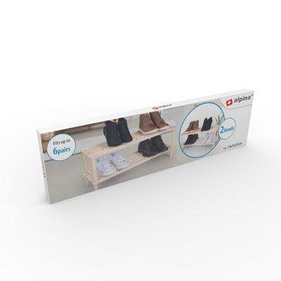 Schoenenrek 2 laags 74x26x29.5cm