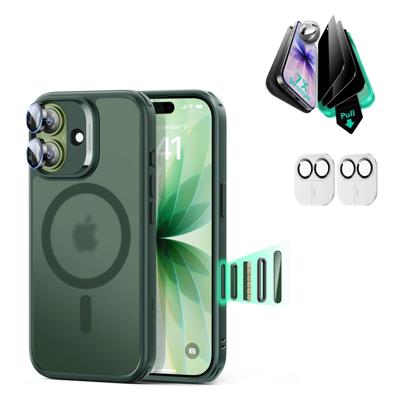 iPhone 17 Bundle Classic Hybrid Magnetic Case (Camera Control) and Armorite Privacy Screen Protector - Frosted Green