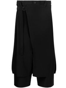 Yohji Yamamoto pantalon court à design portefeuille - Noir