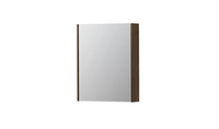 INK SPK2 spiegelkast met 1 dubbelzijdige spiegeldeur, 2 verstelbare glazen planchetten, stopcontact en schakelaar 60 x 14 x 73 cm, fineer chocolate - thumbnail