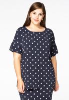 Yoek Wijd shirt DOTS | Blauw | Maat 46/48