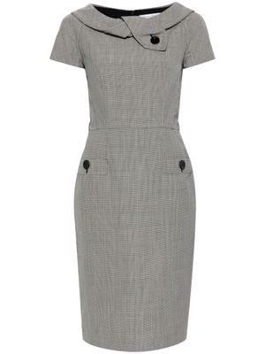 Christian Dior Pre-Owned robe en laine à motif pied-de-poule (années 2010) - Blanc