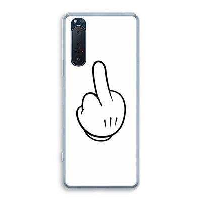Middle finger white: Sony Xperia 5 II Transparant Hoesje