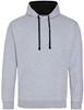 Just JH003 Varsity Hoodie - Heather Grey/Jet Black - XXL