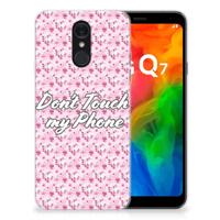 LG Q7 Silicone-hoesje Flowers Pink DTMP LG Q7 Silicone-hoesje Flowers Pink DTMP