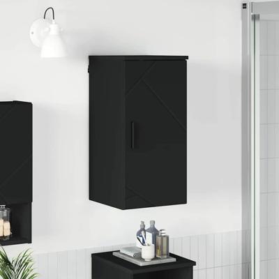 Badkamer Kast met opslag Zwart 30 x 31.5 x 61 cm Bewerkt hout