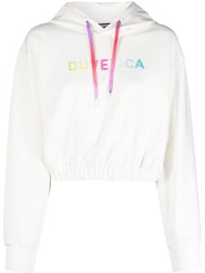 Duvetica hoodie crop à logo imprimé - Tons neutres