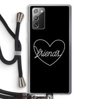 Friends heart black: Samsung Galaxy Note 20 / Note 20 5G Transparant Hoesje met koord