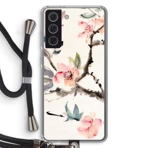 Japanse bloemen: Samsung Galaxy S21 FE Transparant Hoesje met koord