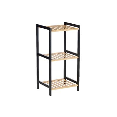 Badkamerschappen Berilo WR5503-3-464 Zwart Natuurlijk 35 x 30 x 70 cm