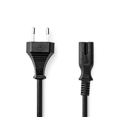 Nedis Stroomkabel | Euro male naar IEC-320-C7 | 2 m | 1 stuks - PCGB11040BK20 PCGB11040BK20