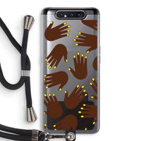 Hands dark: Samsung Galaxy A80 Transparant Hoesje met koord