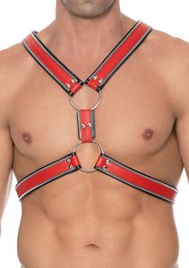 Z Series Scottish Harness - Leather - Black/Red - L/XL