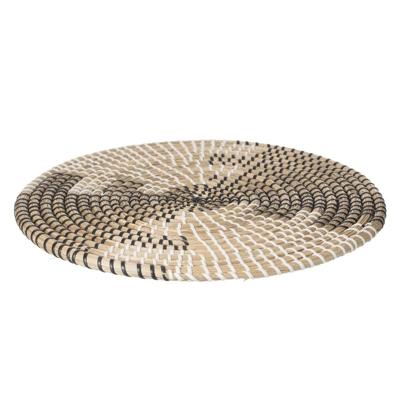 Secret de Gourmet Tafel Placemat - zeegras - zwart/wit - D35 cm - extra dik