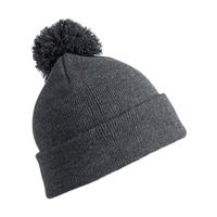 Result Wintermuts - grijs - voor kinderen - muts met pom pom - acryl