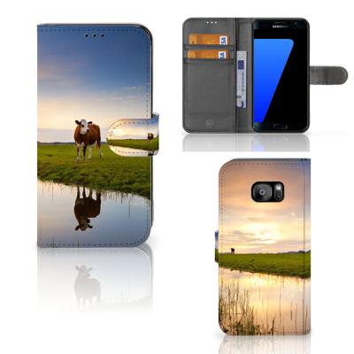 Samsung Galaxy S7 Edge | Telefoonhoesje | Met pasjeshouder | Koe