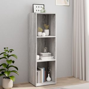 Boekenkast/tv-meubel 36x30x114 cm hout grijs sonoma eiken