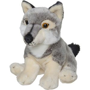 Grijze wolven knuffels 22 cm knuffeldieren   -