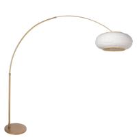 Steinhauer Bronzen booglampSilva Alba met witte kap Ø60cm - 4672BR