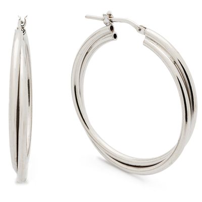 Glow 107.1436.00 Oorringen Dubbel zilver 4 x 28 mm