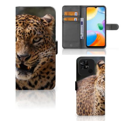 Xiaomi Redmi 10C | Telefoonhoesje | Met pasjeshouder | Luipaard