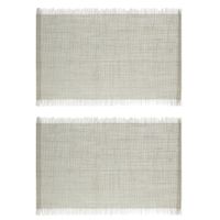 Set van 12x stuks placemats uni lichtgrijs jute 45 x 30 cm - thumbnail