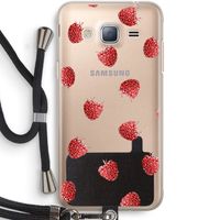 Framboosjes: Samsung Galaxy J3 (2016) Transparant Hoesje met koord