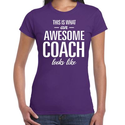 Awesome coach cadeau t-shirt paars dames