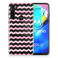 Motorola Moto G8 Power TPU bumper Waves Roze - thumbnail