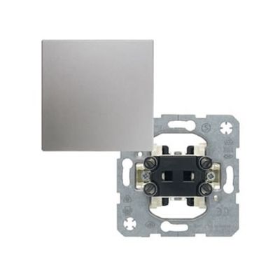 Berker S1 wisselschakelaar met drukknop aluminium