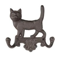 Clayre & Eef Wandkapstok kat 16x4x16cm Clayre & Eef Wandkapstok kat 16x4x16cm