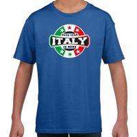 Have fear Italy is here / Italie supporter t-shirt blauw voor kids