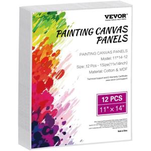 VEVOR Canvas Boards Canvases 12 stuks 280x355mm Schilderdoek Wit Olieverfschilderij