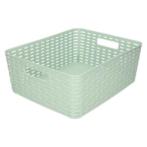 Opbergmand - Kastmand - rotan kunststof - mintgroen - 12 Liter - 30 x 37 x 13 cm