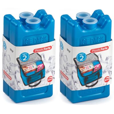 4x stuks 90 grams koelelementen 11 x 5.5 cm kobalt blauw