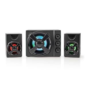 Nedis Gaming Speaker | Speaker-kanalen: 2.1 | USB Gevoed | 3,5 mm Male | 33 W | LED | Volumebediening - GSPR31021BK