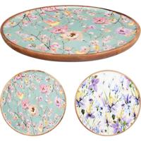 Home & Styling Onderbord 25x25cm met bloemenprint