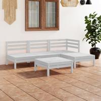 5-delige Loungeset massief grenenhout wit