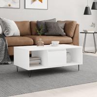 Salontafel 90x50x36,5 cm bewerkt hout wit - thumbnail