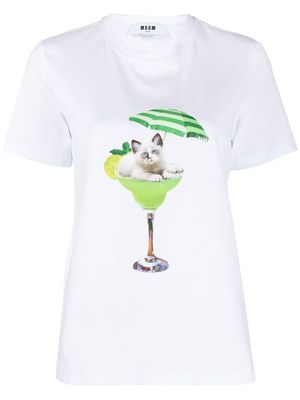 MSGM t-shirt à imprimé graphique - Blanc