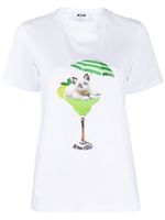 MSGM t-shirt à imprimé graphique - Blanc