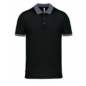 Poloshirt Sport Pro premium quality - zwart/grijs - mesh polyester - voor heren