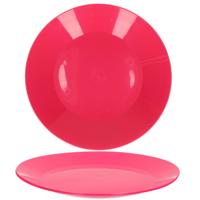 Ontbijt/diner bordjes - 6x - roze - 26 cm - hard kunststof