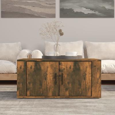 Salontafel 80x50x36 cm bewerkt hout gerookt eikenkleurig