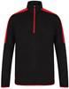 Finden+Hales FH571 Adults 1/4 Zip Midlayer With Contrast Panelling - Black/Red - M