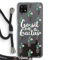 Cactus quote: Samsung Galaxy A22 5G Transparant Hoesje met koord