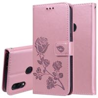 Rose reliëf horizontale Flip PU lederen case voor Xiaomi Redmi Note 7 met houder & card slots & portemonnee (Rose goud)