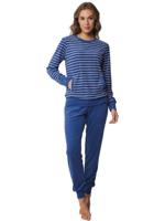 Dames pyjama Badstof - Blue Winter - Warme winter pyjama donkerblauw