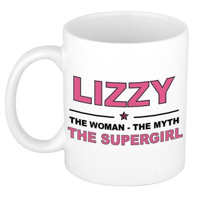 Lizzy cadeau mok - Woman Myth Supergirl - naam koffiemok - 300 ml - collega - moederdag